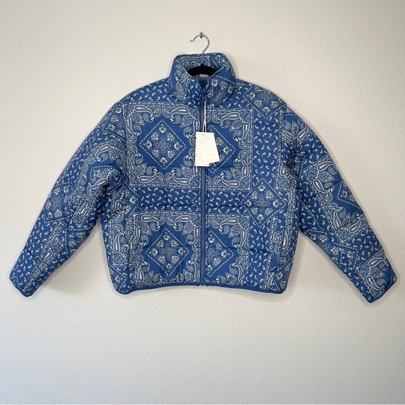 L*SPACE Elevation Reversible Puffer Jacket In Blue Medium Gorpcore Streetwear - Picture 9 of 11